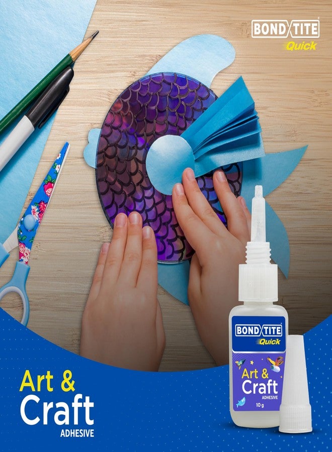 Bondtite Quick Art & Craft Glue, 10g | High-Viscosity, Non-Drip Adhesive | Clear Finish, Repositionable Glue for DIY Craft Projects, Home & School Use - Image 5